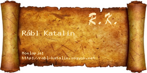 Rábl Katalin névjegykártya
